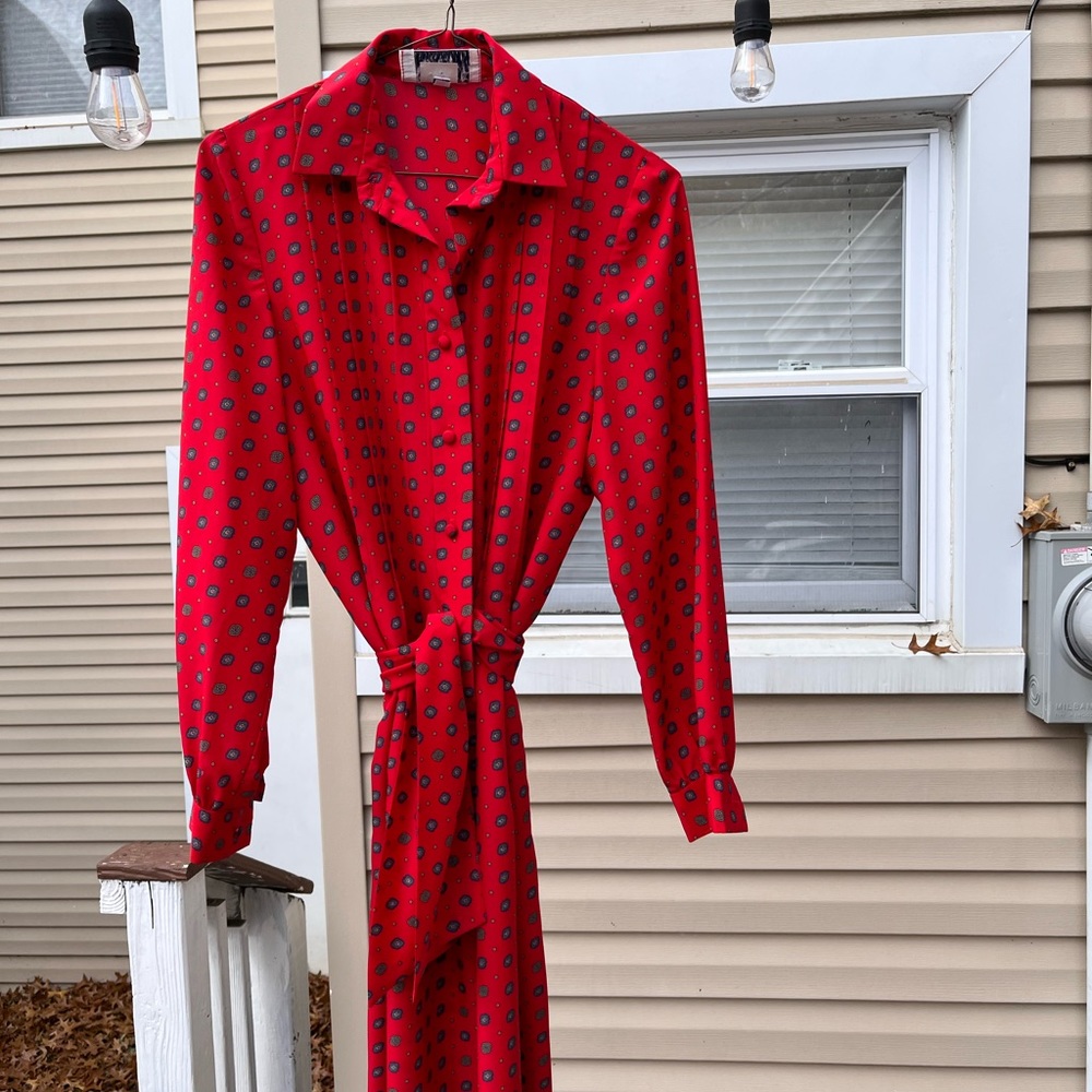 Vintage Silk Dress with Sash